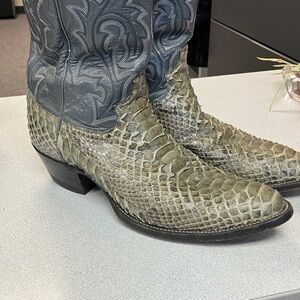 Justin Boots Python and Gray Cowboy Boots